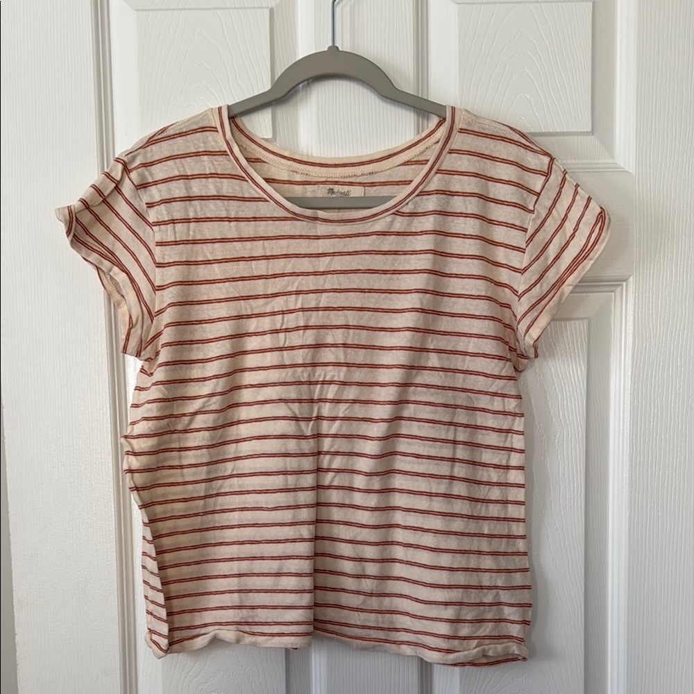 Madewell Striped Red and White T-Shirt